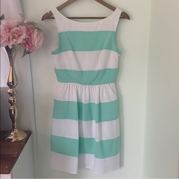 B. Smart Dresses & Skirts - B. Smart Mint Green & White Striped Dress!
